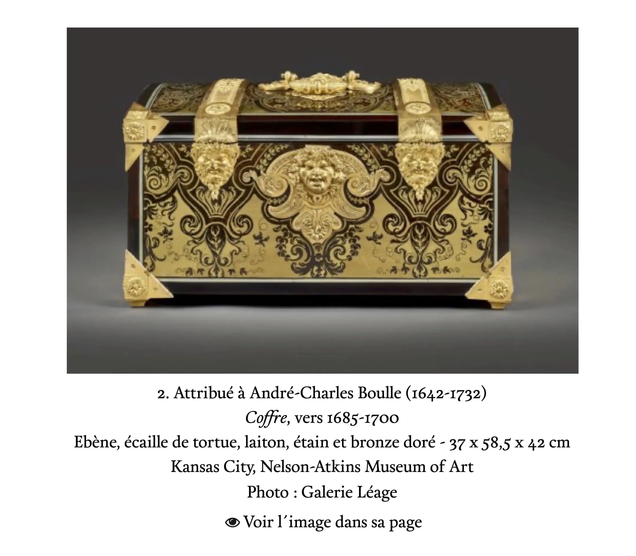 Un coffre Boulle pour le Nelson-Atkins Museum
